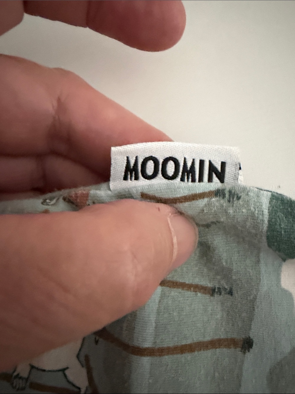 Moomin Long-Sleeve Baby Bodysuit in Sage Green Print Size 3-6M/62 cm - Picture 3 of 6